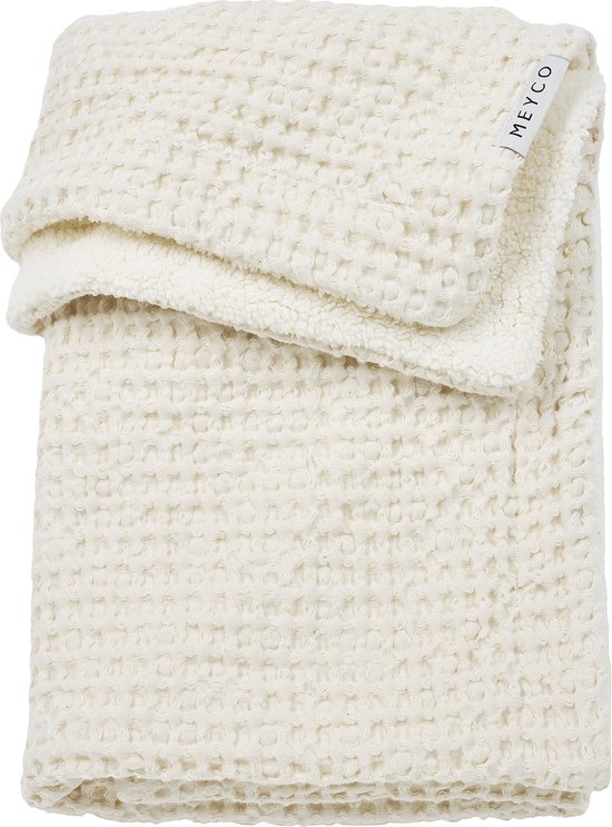 Meyco Baby Wafel Teddy wiegdeken - nature - 75x100cm - 2.0 TOG